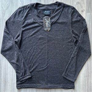 Andrew Christian | Bespoke Long Sleeve V-Neck Shirt in Charcoal (Medium)